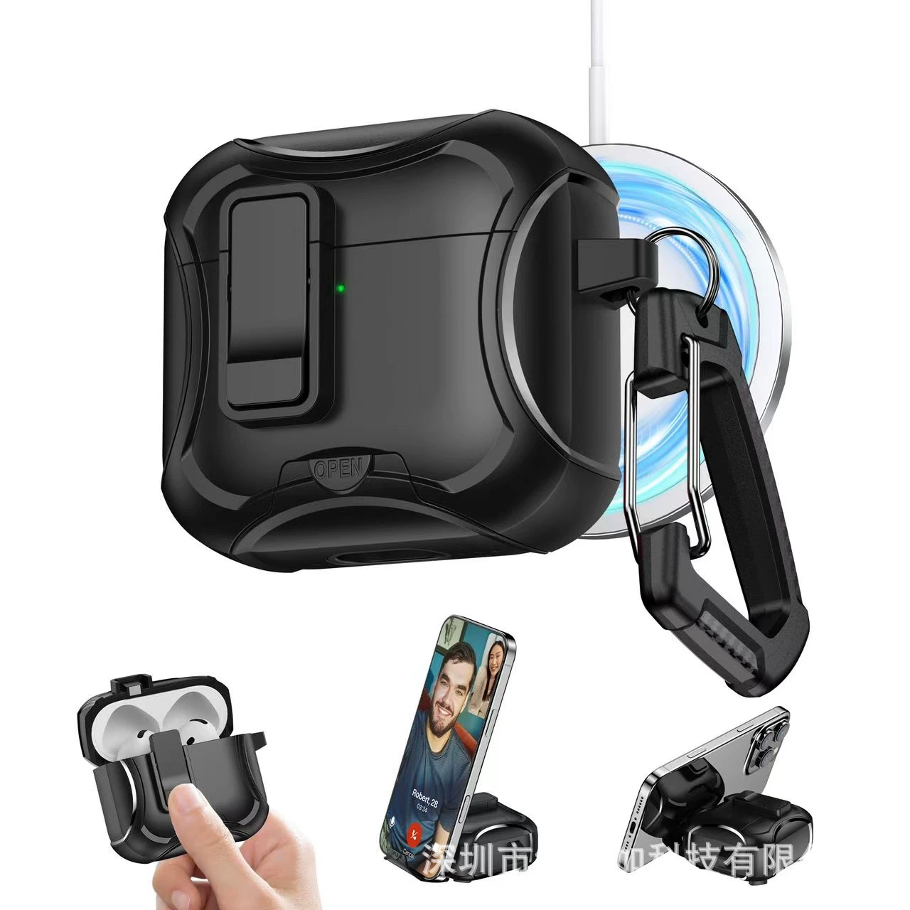 Защитный чехол (совместимый с Apple) Tubing Pro — компактная крышка для наушников с зажимом и держателем, несколько моделей