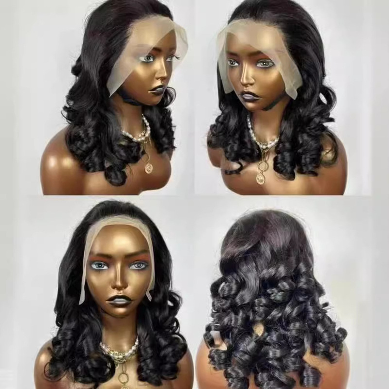 13x4Lace Loose Wave Wig 12A 100% Human Hair Black 20 inch
