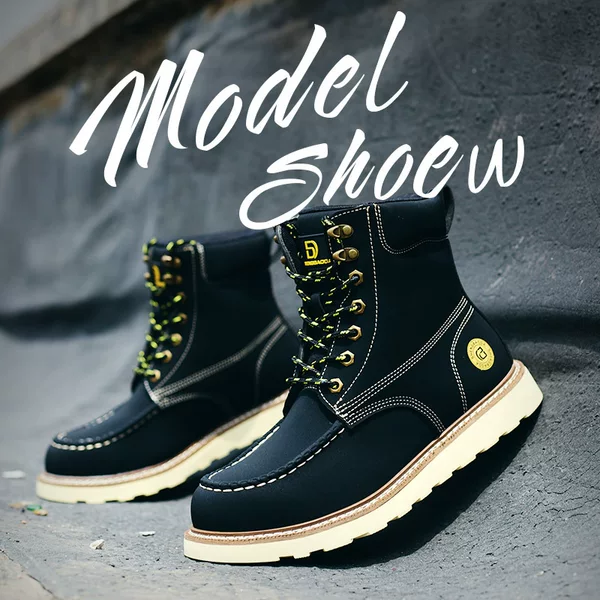 Cross-Border New Steel Toe Anti-Smash and Anti-Puncture Labor Protection Shoes, Wear-Resistant, Comfortable and Safety Shoes, High-Top Fashionable Work Shoes