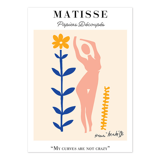 Matisse Simple Abstract Line Plant Pumpkin Poster Nordic Living Room Bedroom Decorative Painting Core