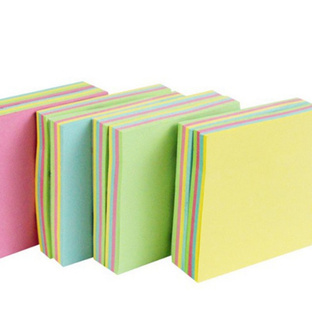 사각 색 끈적 끈적한 메모 종이 사무실 끈적 끈적한 노트 100 시트/책 76*76mm 끈적 끈적한 노트