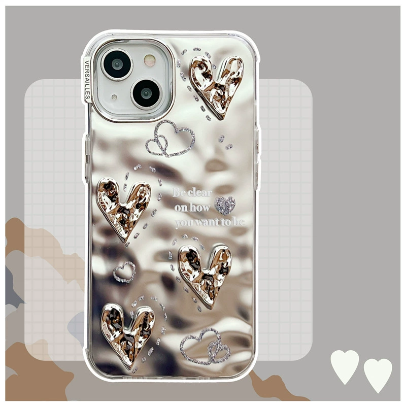 Яблоко, серебристый трёхмерный совместимый чехол для телефона, iPhone 15, iphone, 12promax