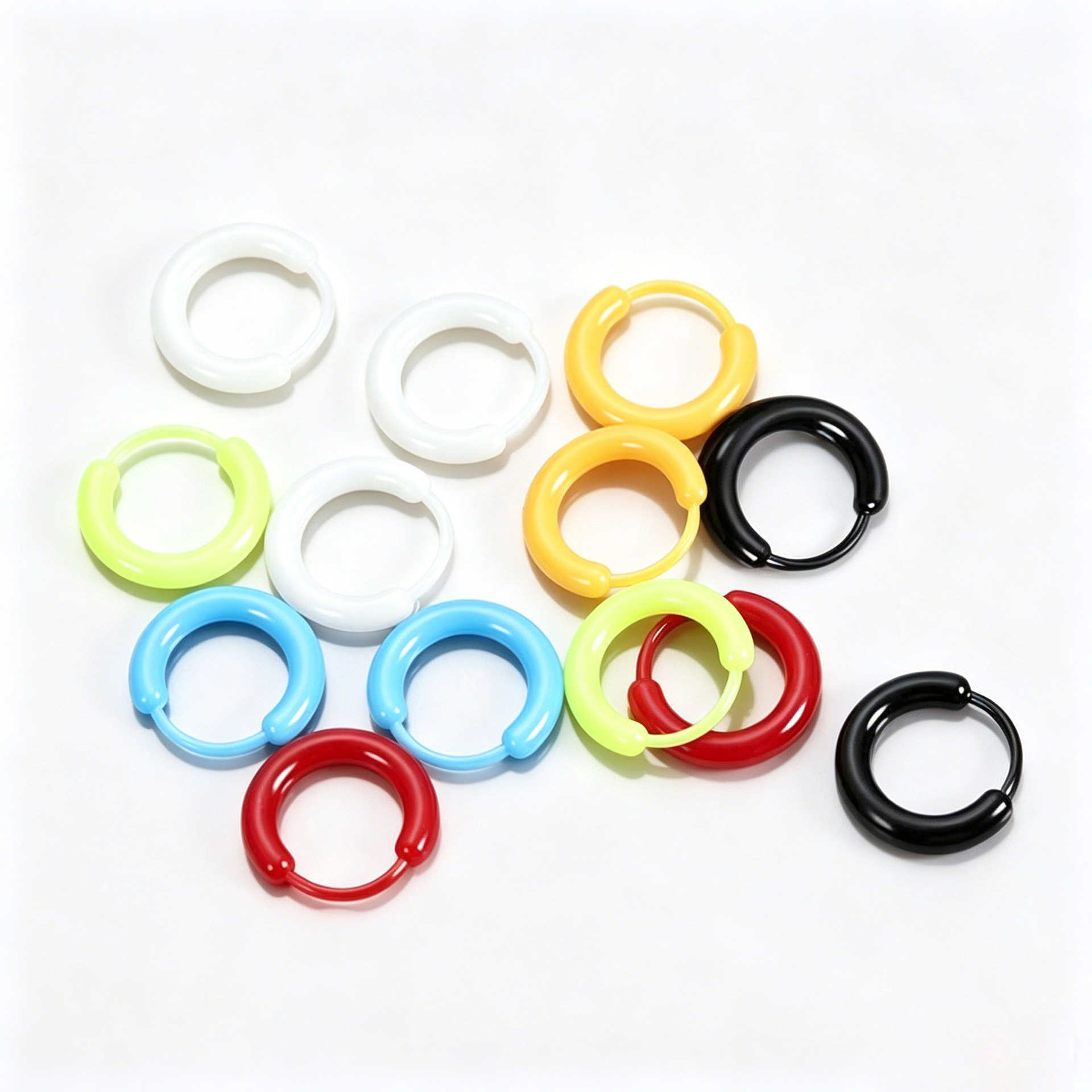 Fashionable Colorful Resin Acrylic Ear Cuffs, Earrings, Ear Hoops, Ear Decorations, Ear Studs, and Jewelry for Ear Piercing