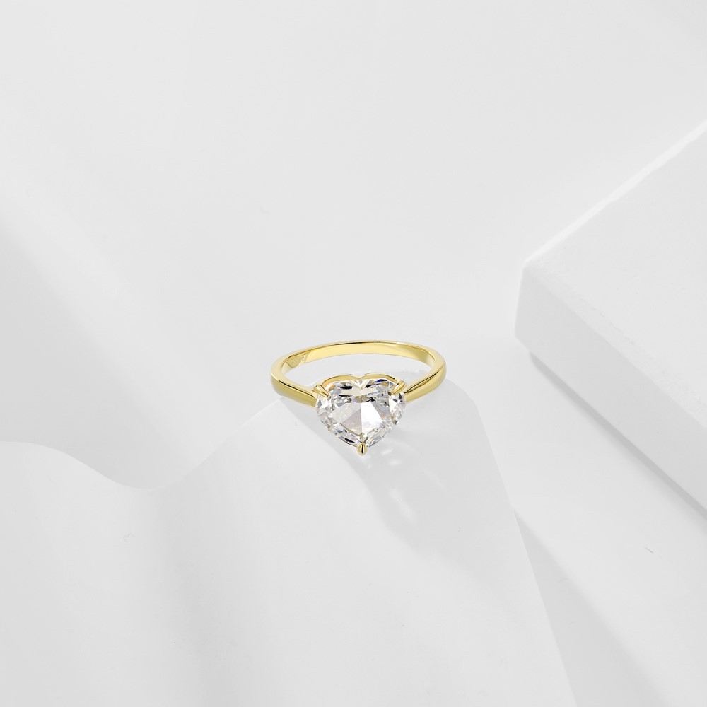6g Weight Zircon Inlay Material Rings Classification 1 Piece Quantity Holiday, Daily Occasion 925 Sterling Silver Material Heart Shape Pattern Women's Gender Inlay Design Simple Style, Classic Style Style 925 Sterling Silver Zircon Heart Shape Rings 35