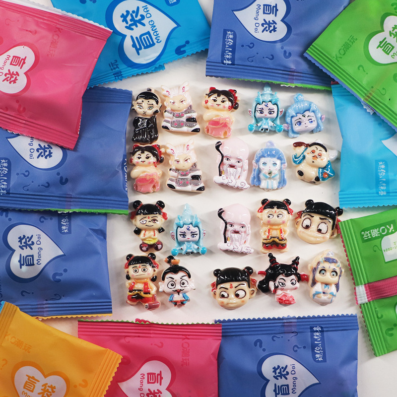 新しい DIY 樹脂ジュエリー小学生ギフトご褒美樹脂ミニ Nezha Ao Bing ブラインドバッグ幸運の賞品|undefined