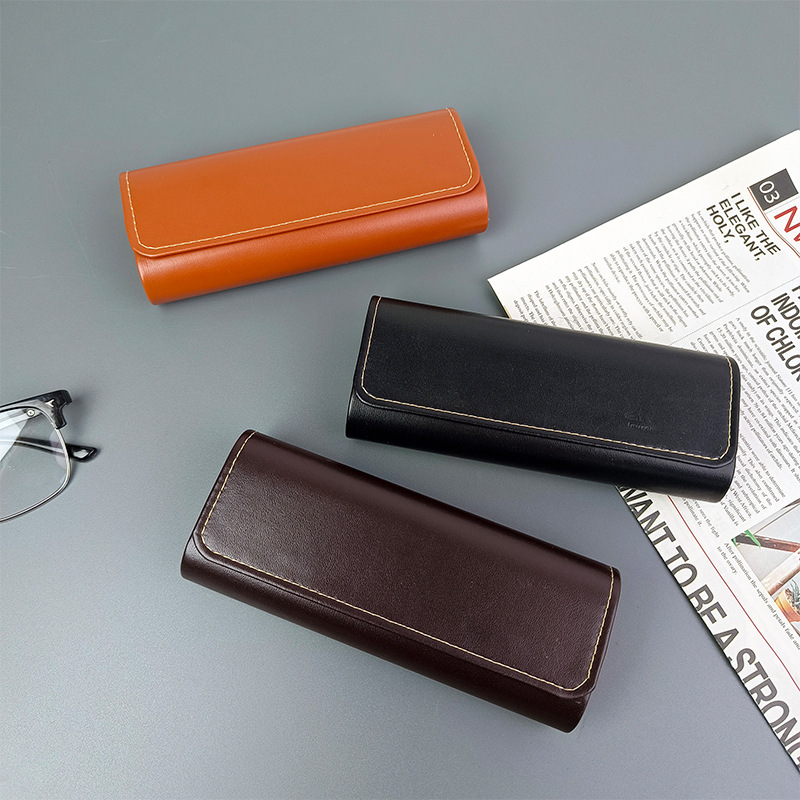 Customized New Leather Glasses Storage Retro Manufacturer Wholesale Handmade Glasses Case with Logo Embossed