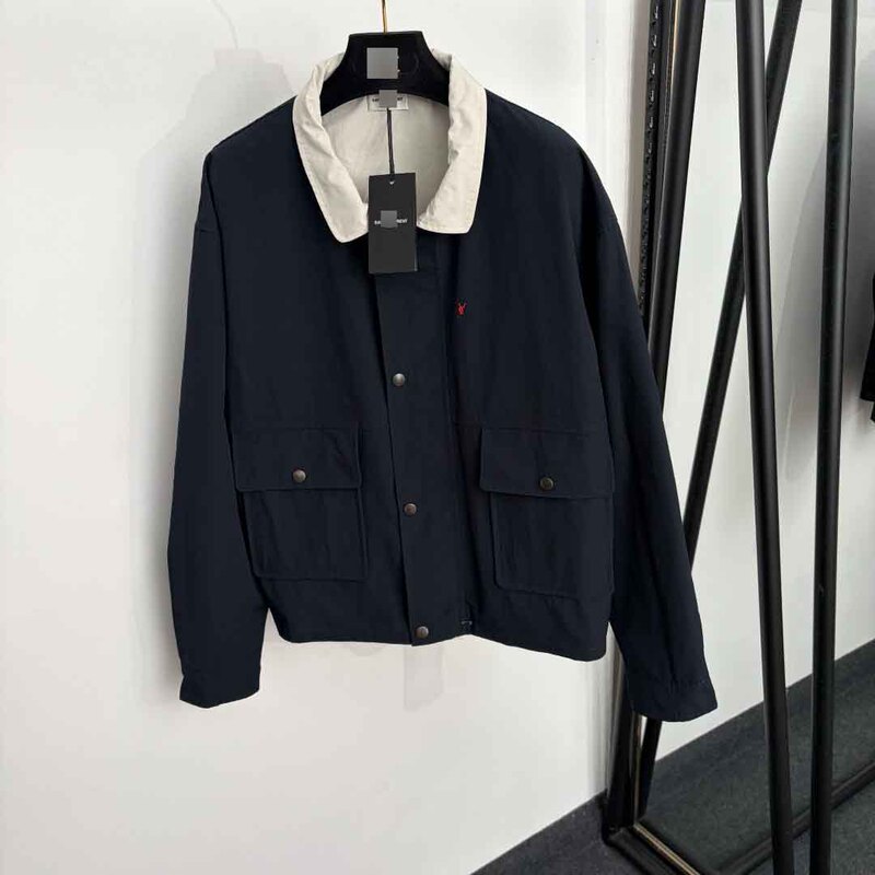 Nanyou High-End Foreign Trade New Style Logo Embroidered Lettering Reversible Stand Collar Long-Sleeve Windbreaker Work Jacket