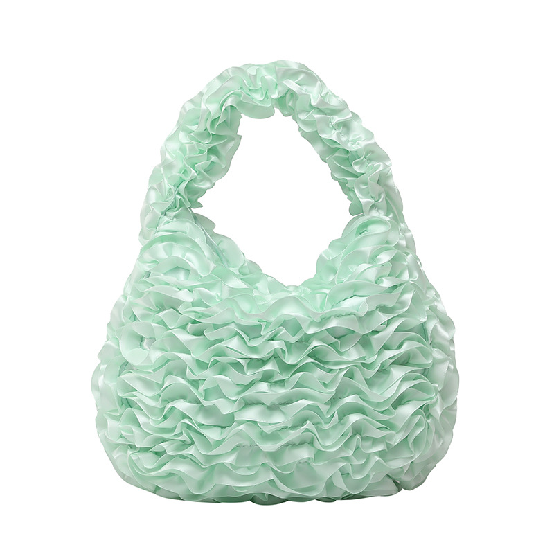 Bolsa de crema de diseño de nicho 2025 verano nuevo bolso femenino plisado pétalo bolso de moda de gran capacidad