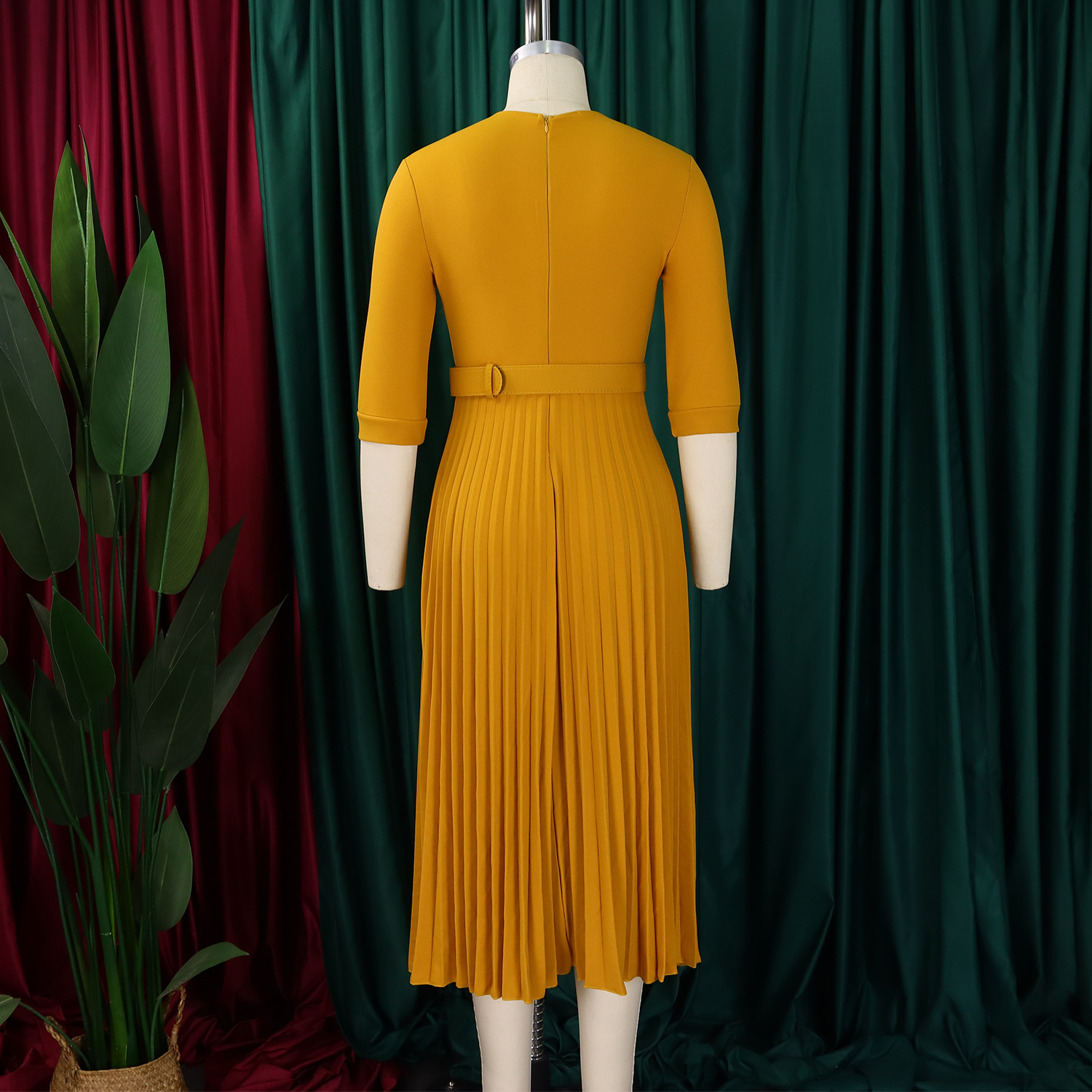Women's Blazer Collar Pleated Waist Skirt Set For Autumn Winter_voghion.com
