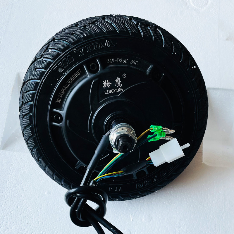 Motor de coche eléctrico de 8 pulgadas de neumático sólido freno de tambor 24v36v350w scooter de bicicleta de delfín motor 35C