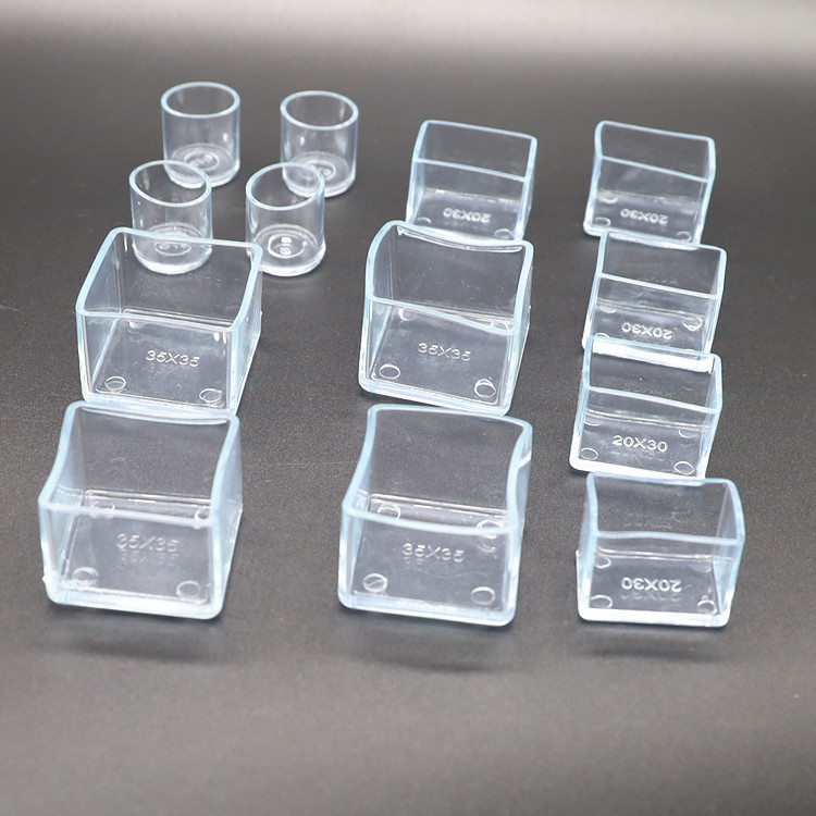 源头厂家桌椅圆管脚套静音防滑耐磨加厚餐桌椅子沙发透明方型脚套