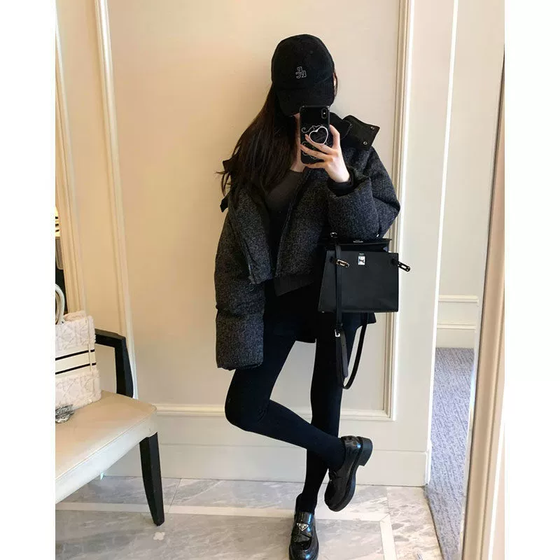 Женский пуховик с капюшоном, в стиле Chanel, вестерн-стиль, коллекция 2023, высокого качества