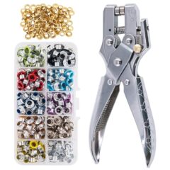 400セット5mm取付穴あきペンチ銅色気目ボタン鶏眼ボタンツールセット塗装金属靴蒸気目