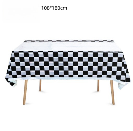 흑백 격자 무늬 식탁보 * 1pcs