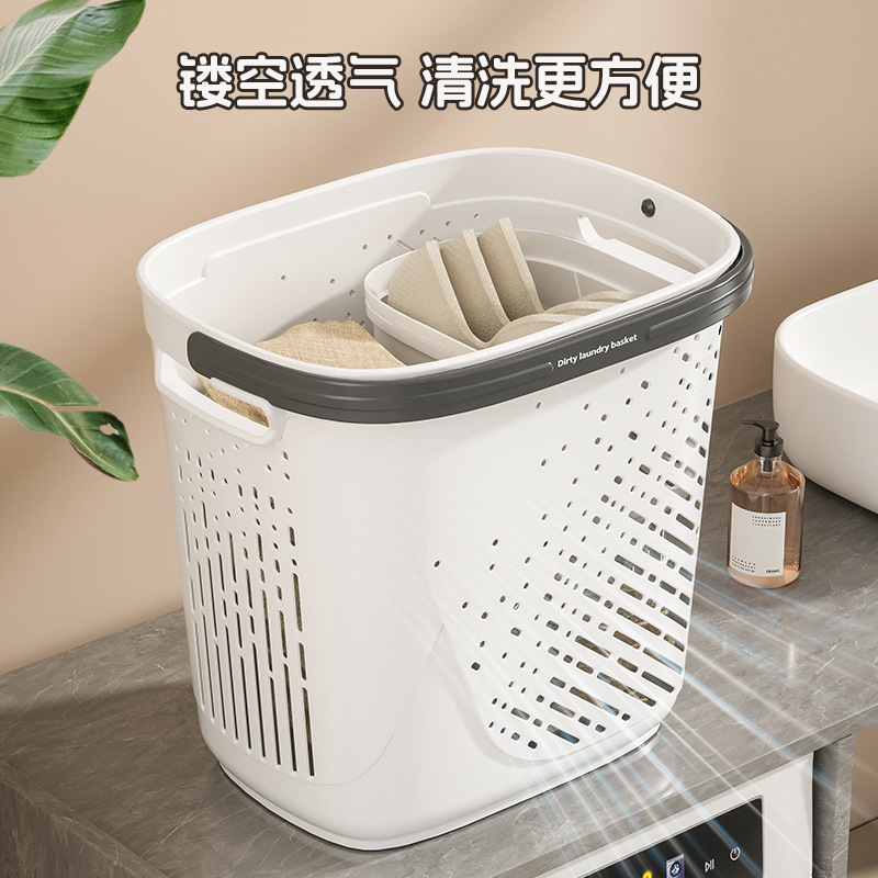 洗濯かご家庭用汚れた服収納かご洗濯かご浴室洗濯かごトイレに服の神器収納かごを置く|undefined