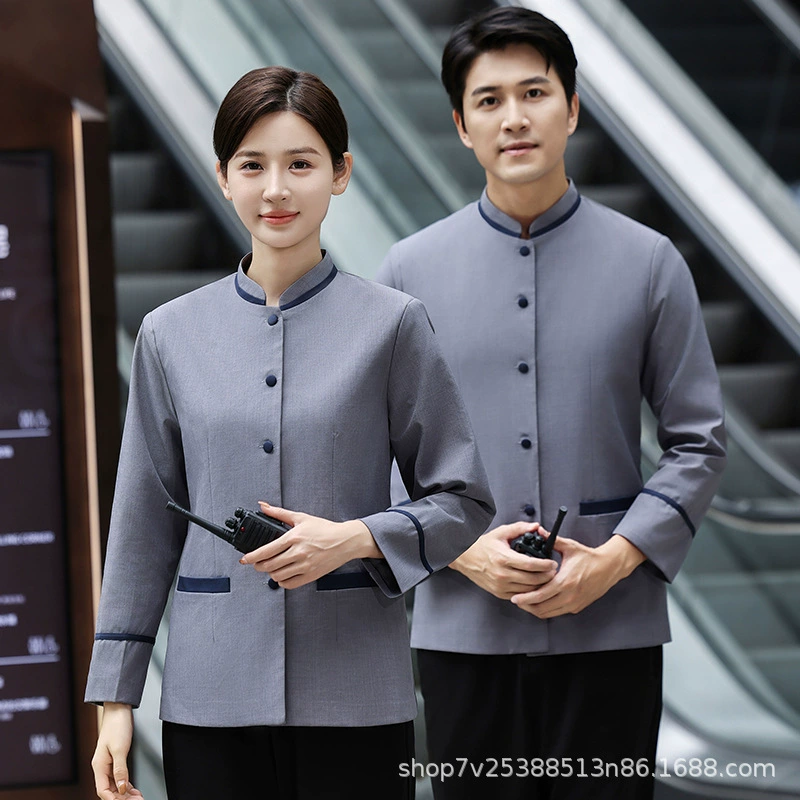 Чистая рабочая одежда с длинными рукавами женский гостиничный номер KTV Одежда Одежда Больница Уборка имущества Тетя осенняя и зимняя одежда