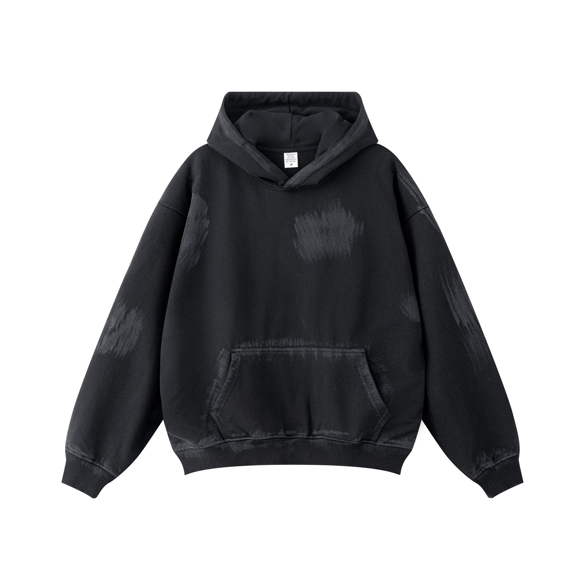 Vêtements pour hommes, streetwear décontracté, délavé, peint, ample, sweat à capuche surdimensionné_voghion.com