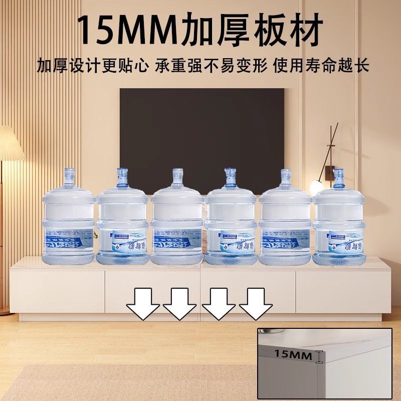 Mueble de TV, sala de estar, hogar, apartamento pequeño moderno y simple, nuevo almacenamiento de piso a techo, mesa de centro integrada, gabinete de TV