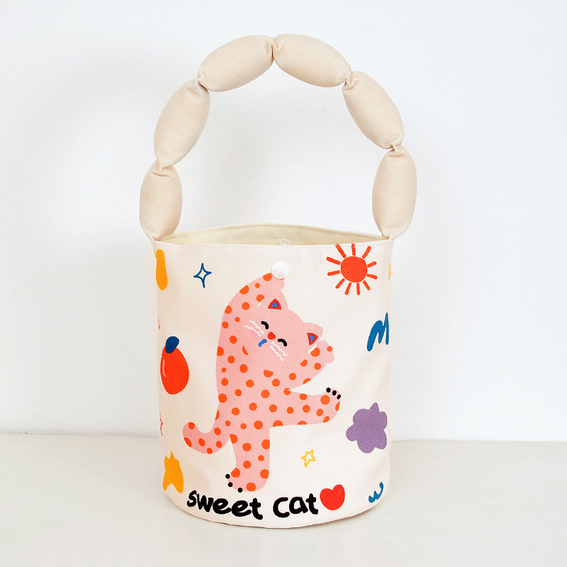 Otoño y invierno lleno de algodón correa de hombro bolsas de cubo de regalo de cumpleaños para niñas bolsas de regalo de jardín de infantes lindas bolsas de almuerzo