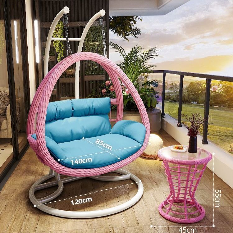 Cestas de suspensión al aire libre casera swing nido de pájaros silla de caña silla de patio doble mecedora hamaca interior balcón silla perezosa
