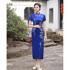 2022 new pattern Stand collar Short sleeved frog cheongsam have more cash than can be accounted for Self cultivation Old Shanghai Retro tradition cheongsam Women's wear