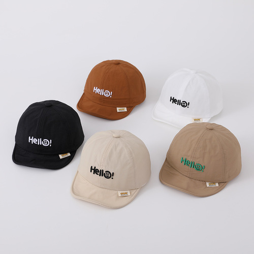Embroidered letters simple children's quick-drying peaked cap summer thin Korean style baby fashionable sun visor trendy hat