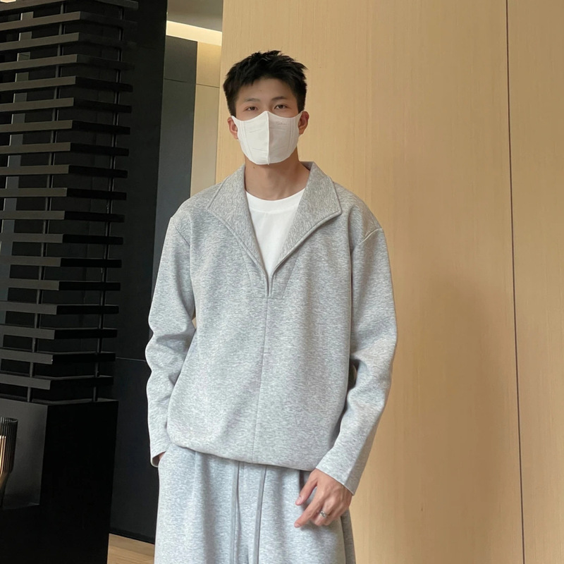 时尚百搭高级感假两件设计简约休闲长袖秋季男女情侣款套头卫衣潮|undefined