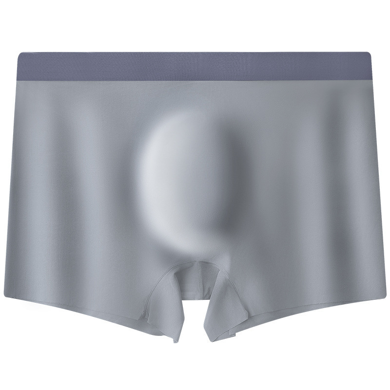 Código de ropa interior para hombres sin costuras seda de hielo transpirable ácido hialurónico tonificante grande 7A antibacteriano entrepierna cápsula espacial desnudo bóxer