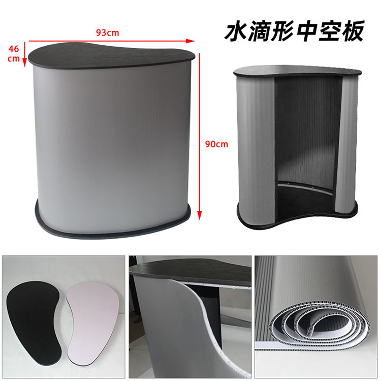 Mesa de Promoción de Tablero Hueco de Fábrica de Shanghái, Mesa de Exhibición de Plástico Curva y Recta Plegable y Portátil, Stand de Recepción Inmobiliaria image 9