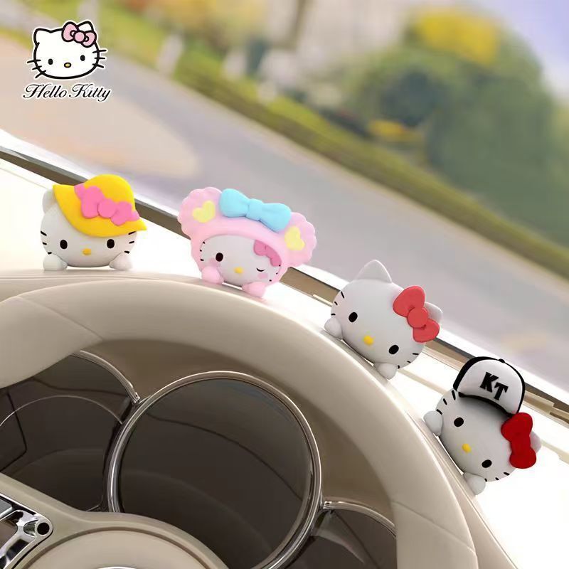 車の装飾品かわいいハローキティ KT 猫人形車のインテリア装飾オフィスモニターデスクトップ装飾|undefined