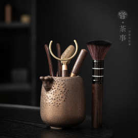 茶道六君子套装功夫茶具配件大全喝茶用品夹子刷子茶台桌泡茶工具