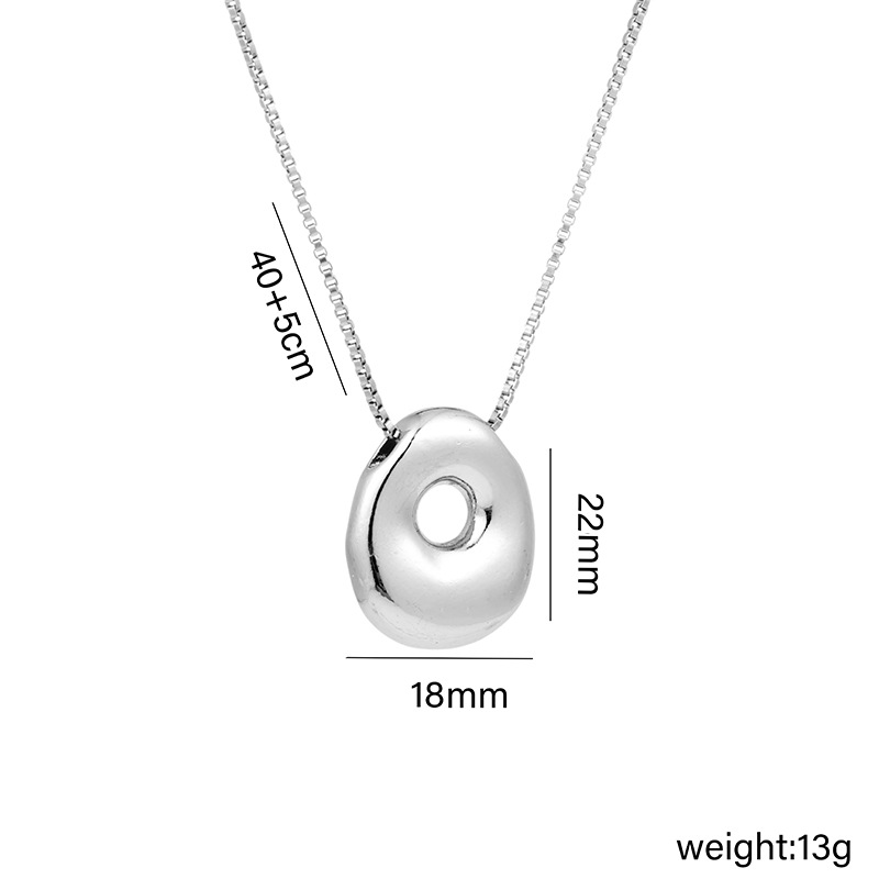 12g Weight Vacuum Plating Gold Plating Process White Gold Plated Plating Material Copper Pendant Material Pendant Necklace Classification Copper Chain Material 1 Piece Quantity Daily Occasion Copper Material Letter Pattern Women's Gender Plating Design Basic Style Copper White Gold Plated Basic Plating Letter Pendant Necklace 15