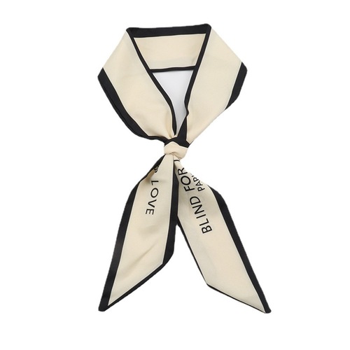 French Retro Silk Scarf Headband for Women, Business Bow Tie Scarf, Versatile Outing Scarf, Decorative Hairband