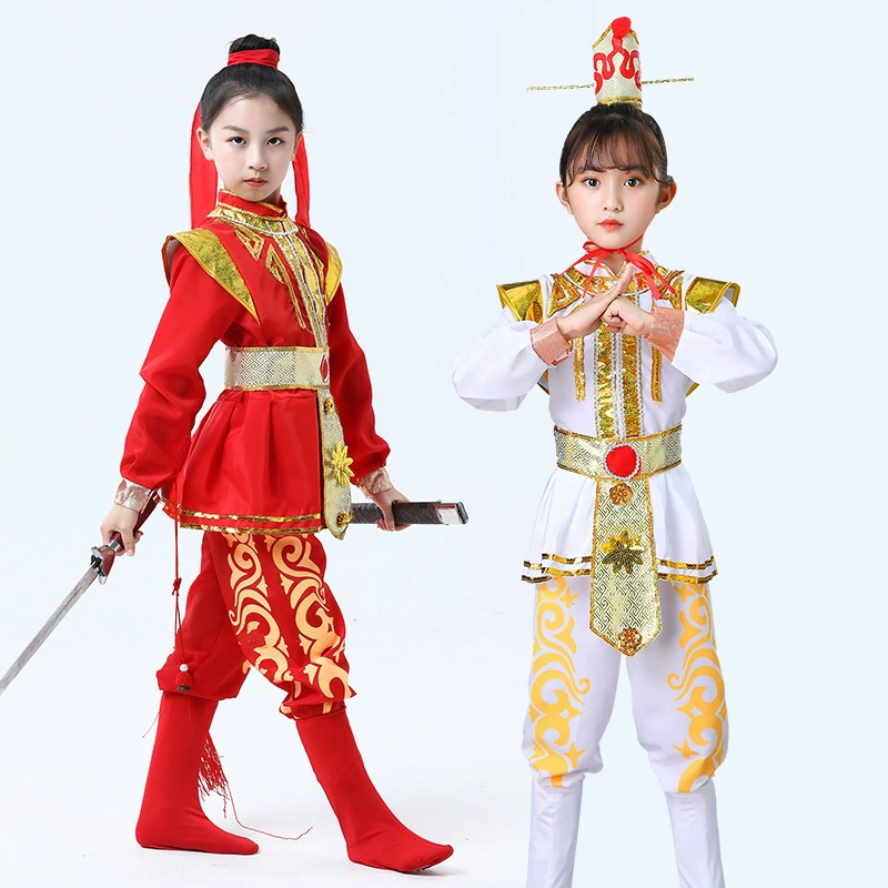 Костюм Мулан, детский танцевальный костюм, оперный костюм Мулан, детский костюм древнего солдата, генерал, доспехи.