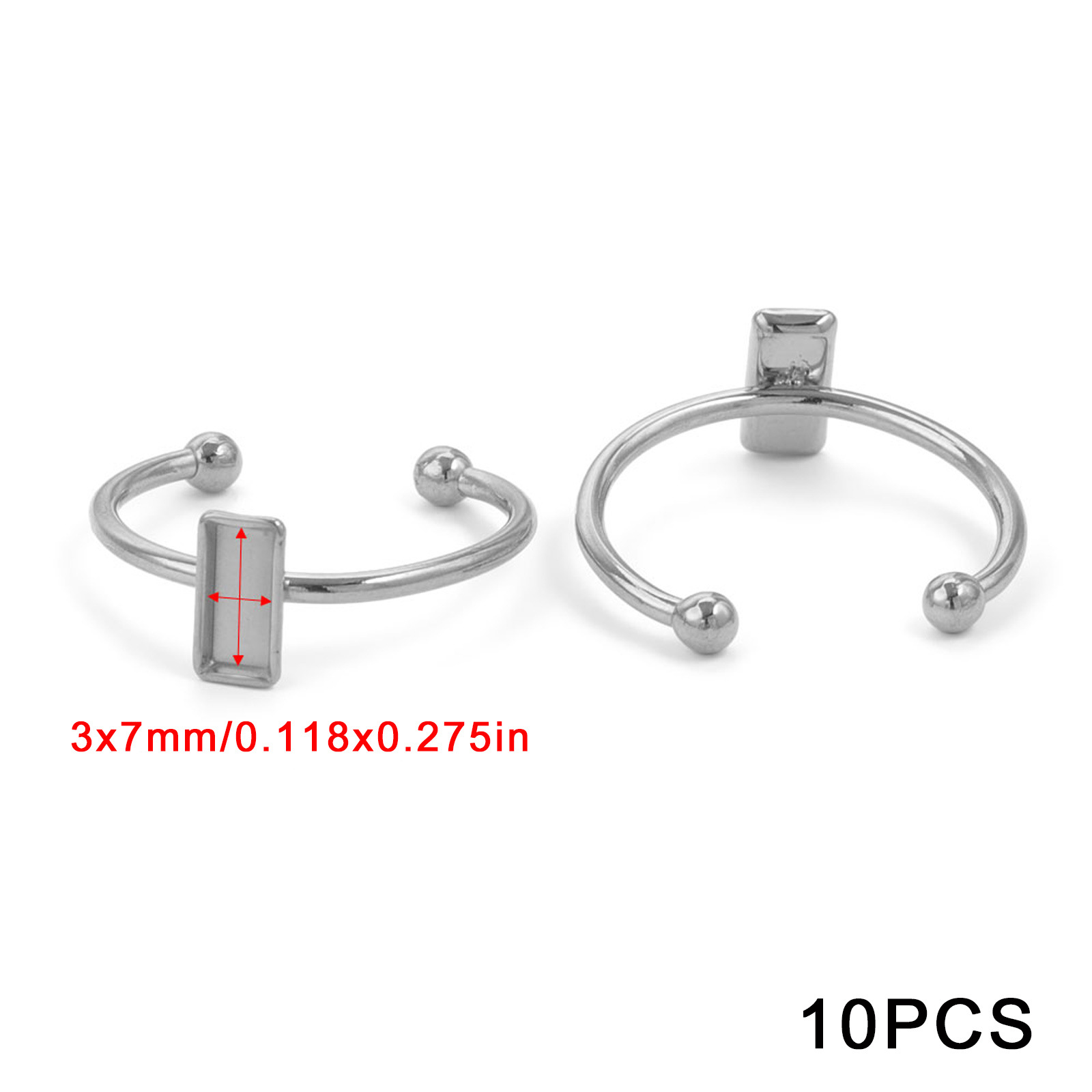 Acero inoxidable color-preservación pulido anillo titular DIY anillo plano anillo superficie horno oro incrustaciones perla apertura anillo titular Accesorios