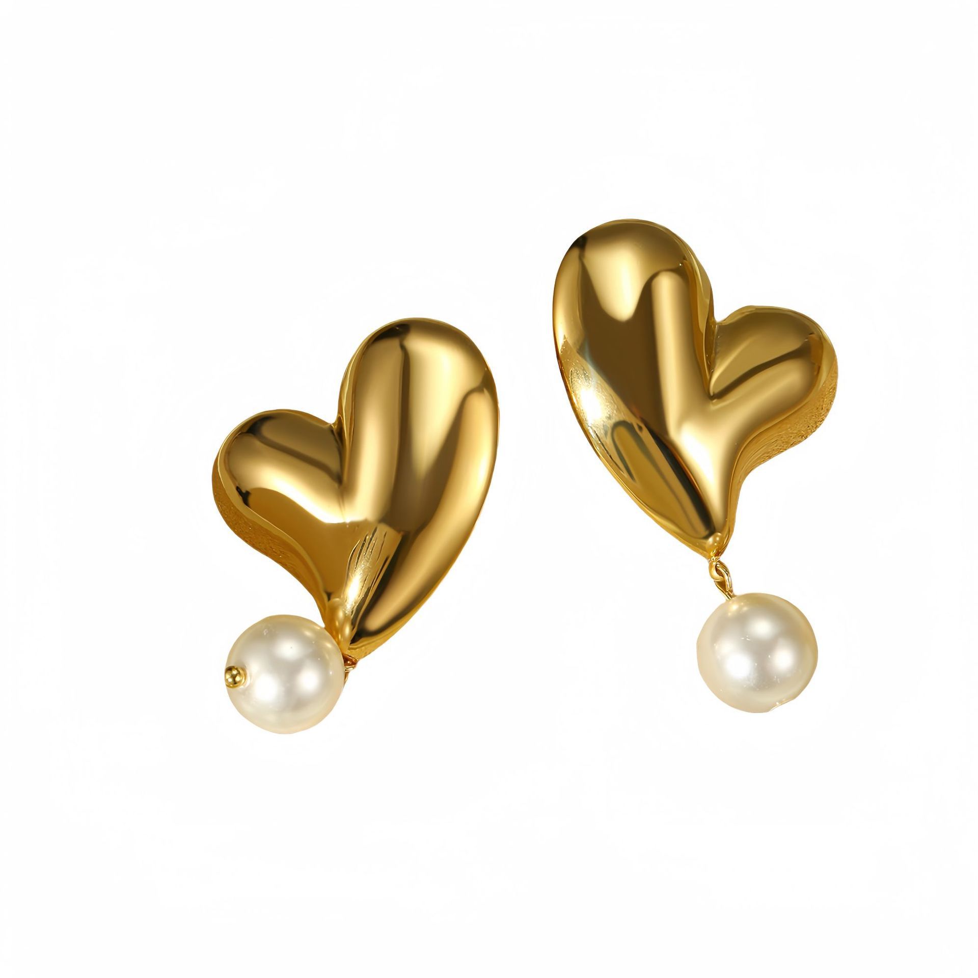 Heart Shape Pattern All Seasons Season Women's Gender 1 Pair Vintage Style Classic Style Heart Shape Plating 304 Stainless Steel 18K Gold Plated Drop Earrings