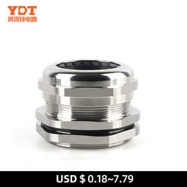 厂家直供金属电缆防水接头pg型定制格兰头黄铜镀镍金属防水连接器