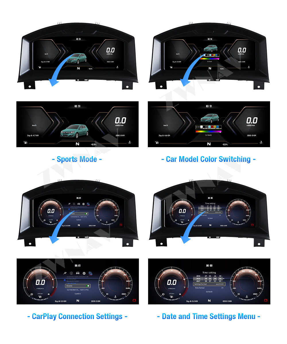 Applicable to 2004-2014 Opel upgraded full LCD dashboard 10.25inch Multiple UI car odometer
