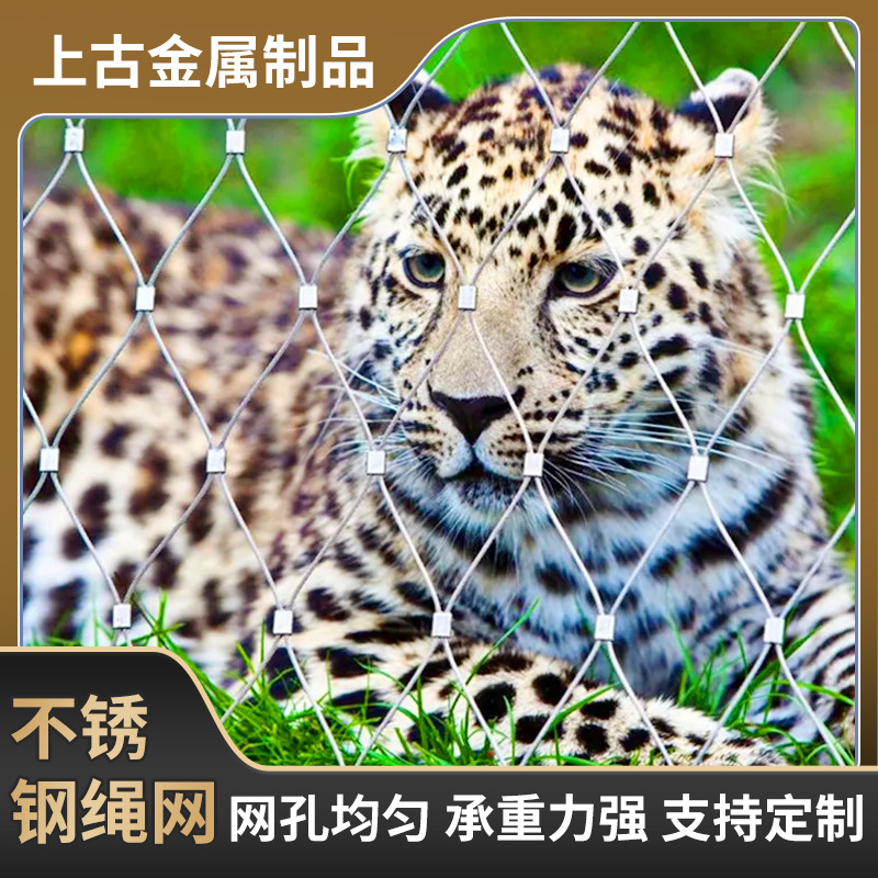 广州工厂大型生态园不锈钢天幕网动物笼舍网百鸟园304不锈钢绳网