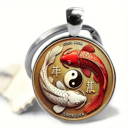 Ebay Aliexpress Jewelry Yin-Yang Taiji Pattern Time Gemstone Pendant Necklace Cross-Border Supply Direct Sales from Manufacturers W