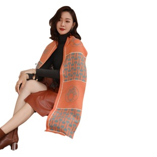 Double-sided Thickened Imitation Cashmere Scarf Women's Outer-mount Air-conditioned Room Shawl Dual-purpose Winter High-end Warm Gifts