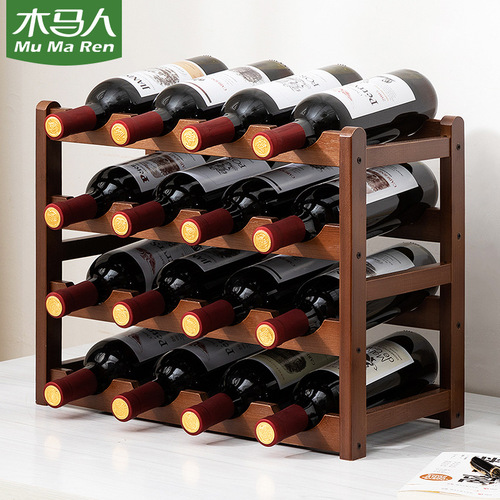 Red Wine Rack Home Wine Rack Display Stand Wine Cabinet Shelf Multi-Bottle Grid for Wine Simple Desktop