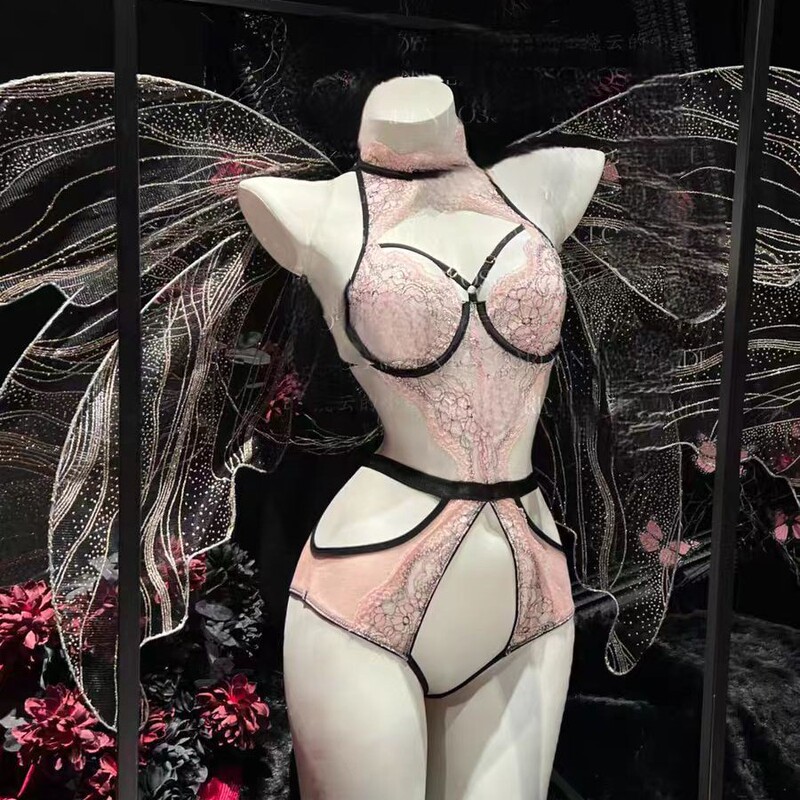 Big Girl Style【Peach Blossom Country】Original Sexy Lingerie Lace Strap Bodysuit Pure Desire Whitening Women's Bra Set Big Girl Style【Peach Blossom Country】Original Sexy Lingerie Lace Strap Bodysuit Pure Desire Whitening Women's Bra Set