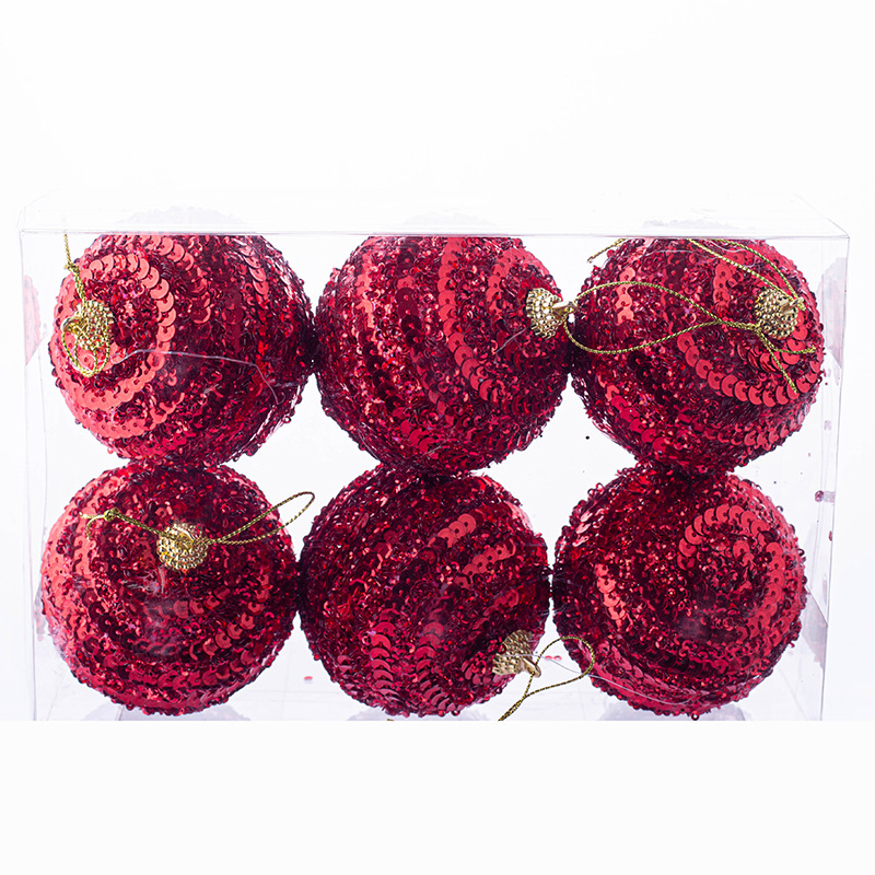 Pequeña bola roja de la cadena de la oblea (paquete de seis)