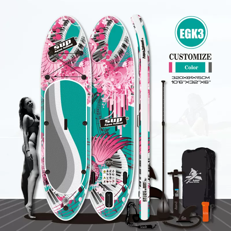 EGK3音乐SUP充气桨板跨境优质竟品PVC冲浪板电子琴滑水板防滑加厚