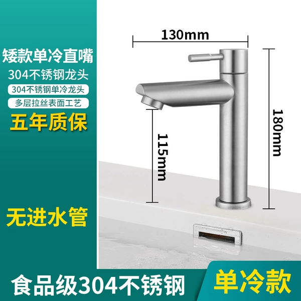 304 stainless steel faucet (short model)/single cold straight spout