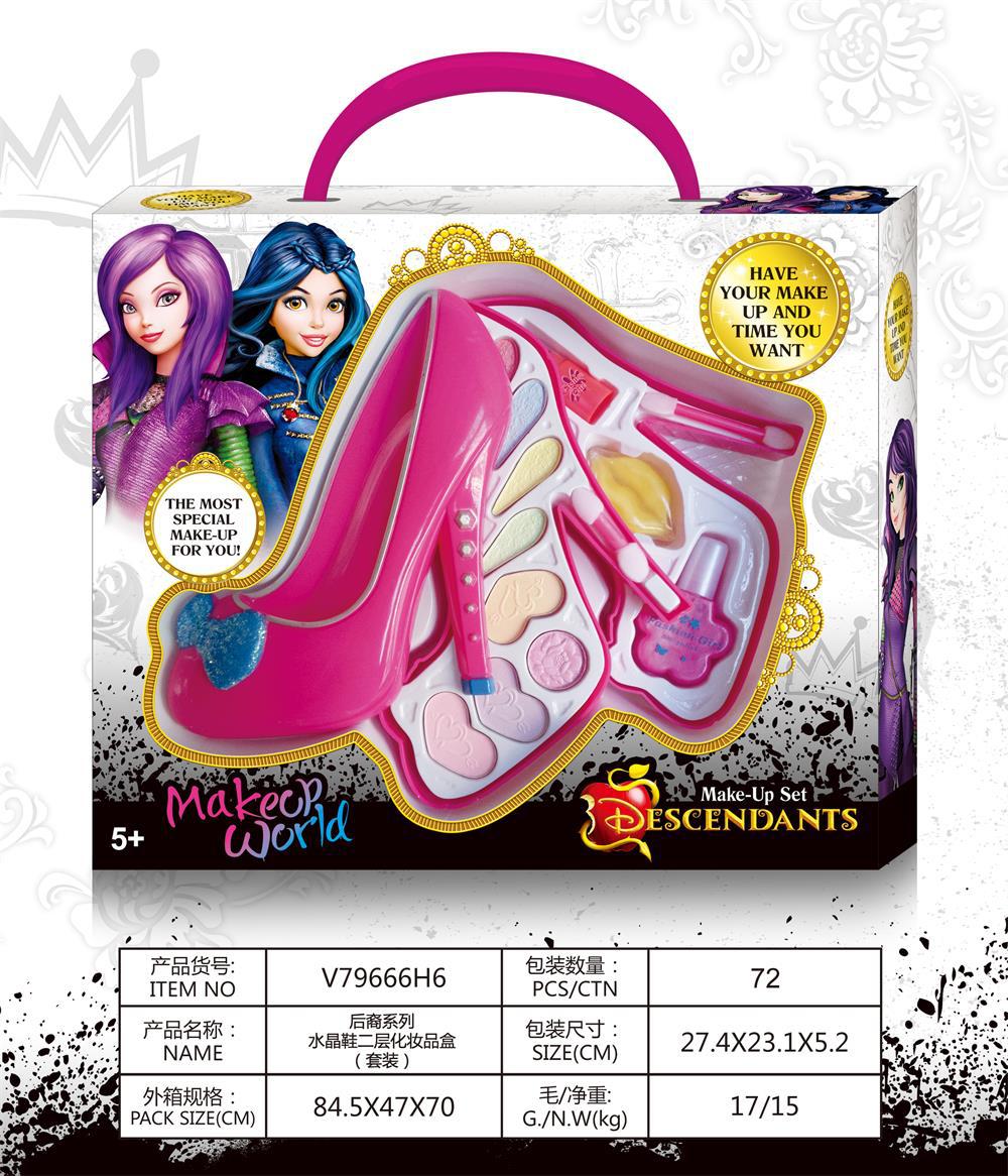 Cono de maquillaje para niñas play House tacones altos regalo de las niñas corona de mariposa juguetes de maquillaje Piruleta de dos capas