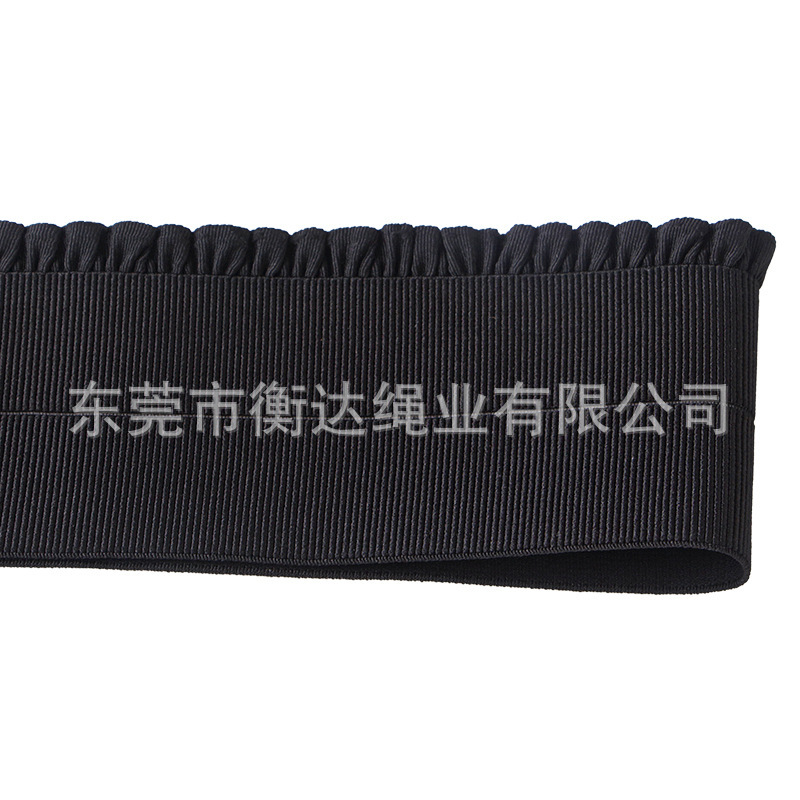 Inventario de 7CM elástico plegable roscado de cordón de auricular con pantalones de cintura y falda de vestido de borde de peldaño inferior