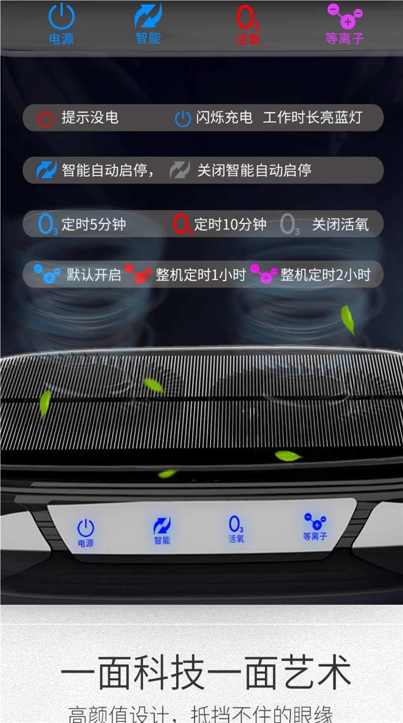 Solar Car Air Purifier Car Interior New Car Odor Removal Ozone Sterilization Formaldehyde Removal Car Aromatherapy