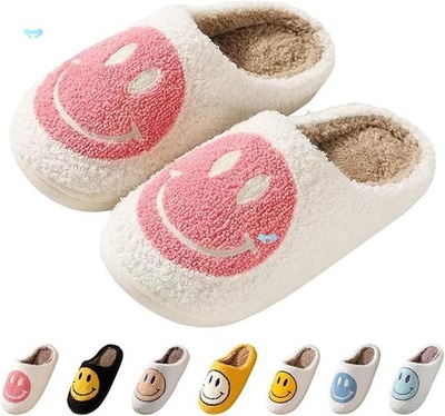 Smile Face Slippers for Women Happy face slippers Retro Soft